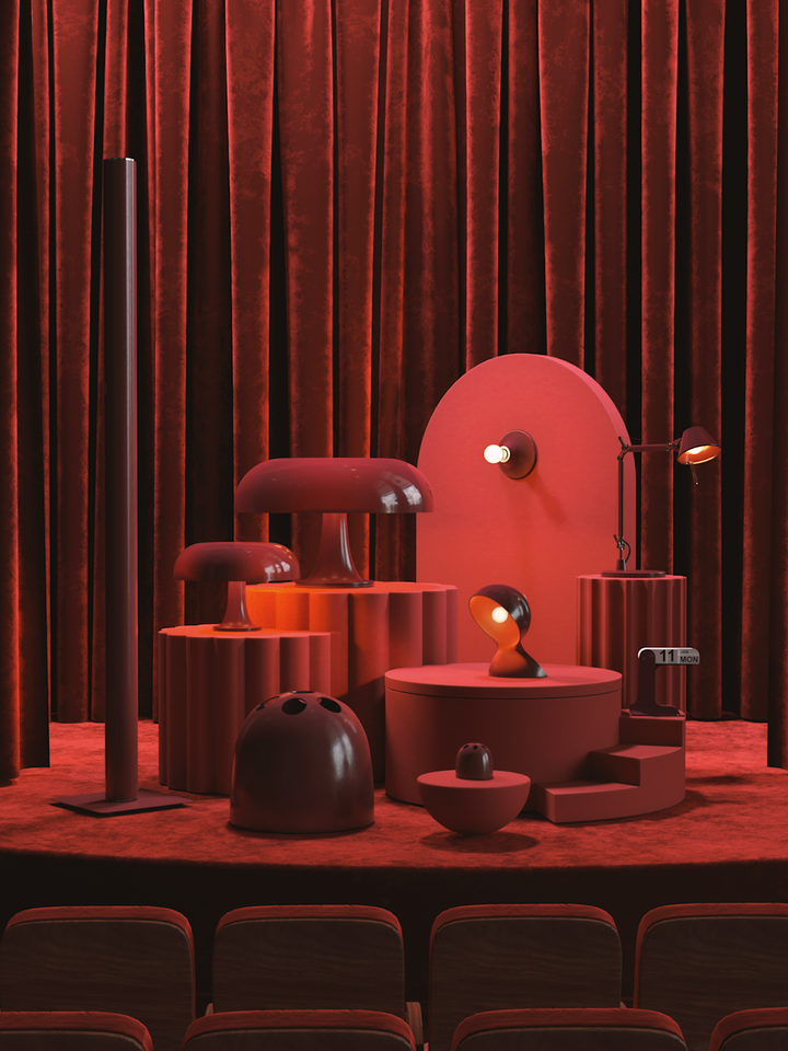Teti Ceiling / Wall Lamp - Ruby Red Collection